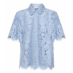NEW SILVIAN HEACH women's lace shirt with floral details in sky blue